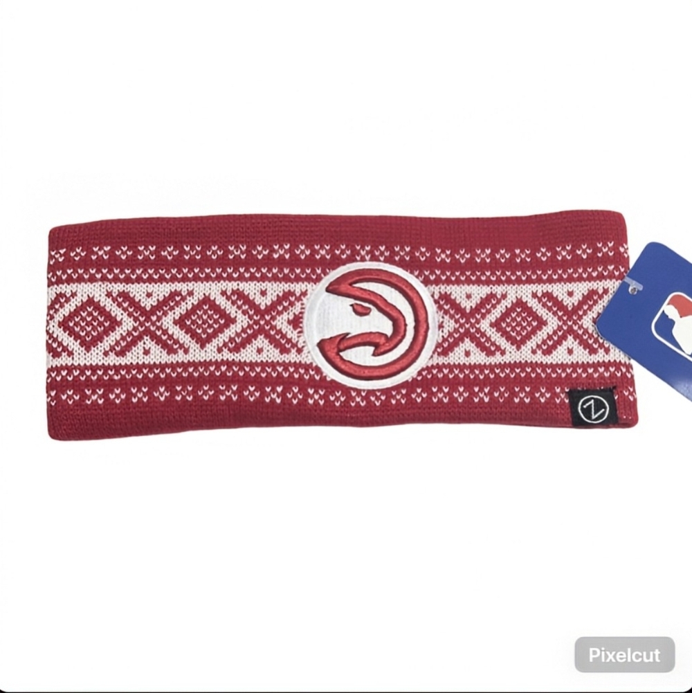 NBA Atlanta Hawks Red and White Nordic Style Knit Patterned Headband